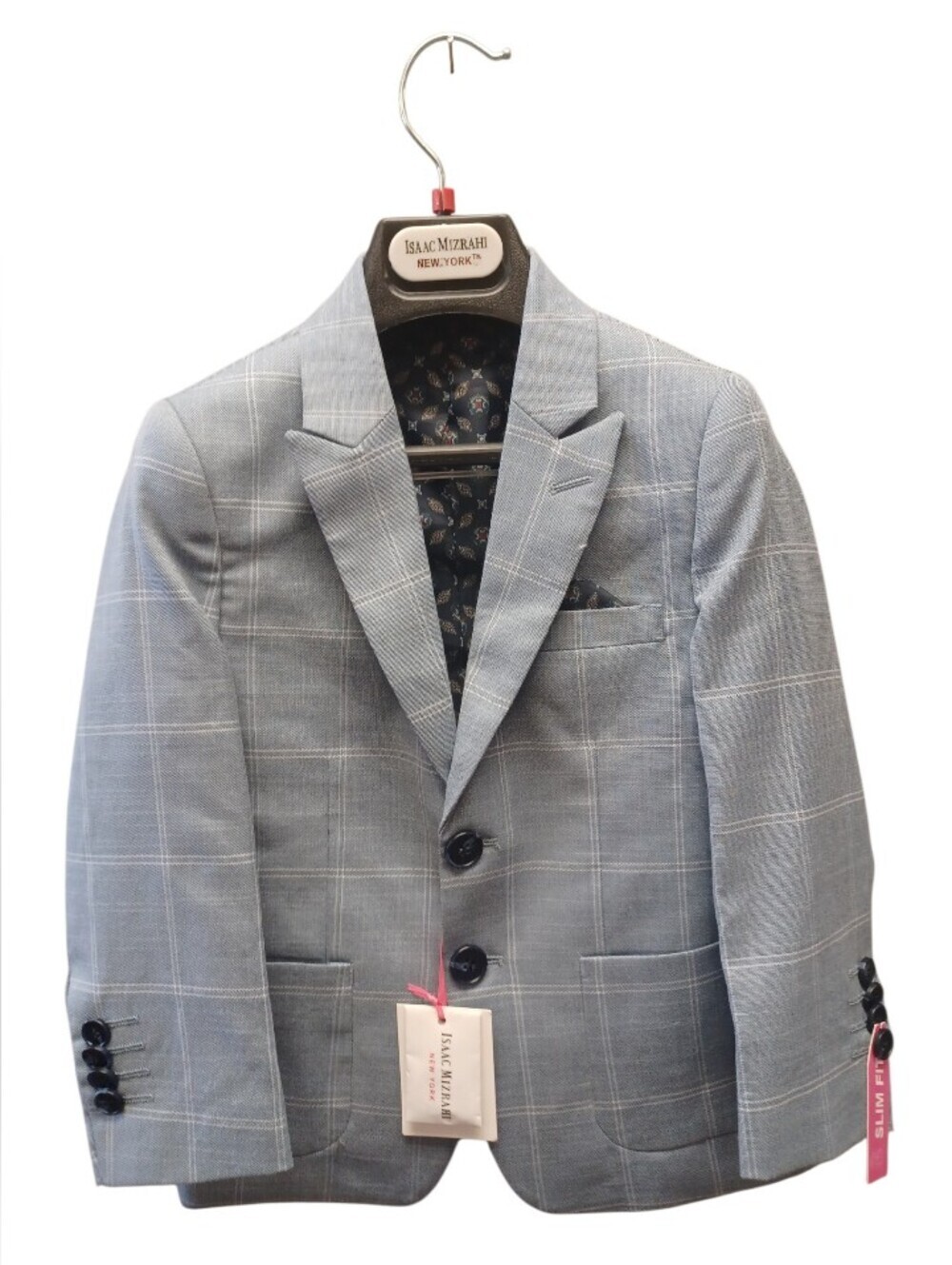 Isaac Mizrahi NWT Blue & White Plaid Blazer Size 4